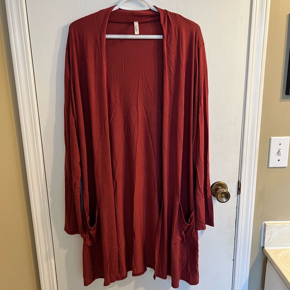 Celeste Red Cardigan, 1XL